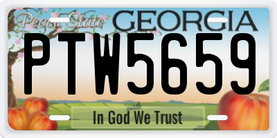 GA license plate PTW5659