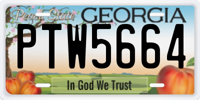 GA license plate PTW5664