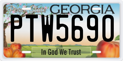 GA license plate PTW5690
