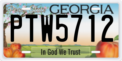 GA license plate PTW5712