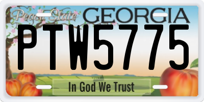 GA license plate PTW5775