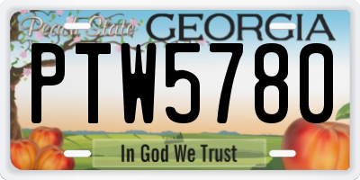 GA license plate PTW5780