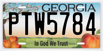 GA license plate PTW5784