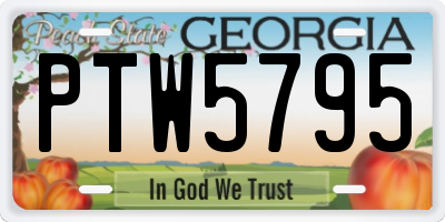 GA license plate PTW5795