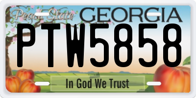 GA license plate PTW5858