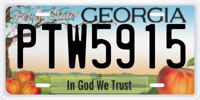 GA license plate PTW5915