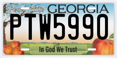 GA license plate PTW5990