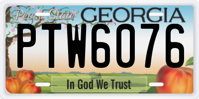GA license plate PTW6076