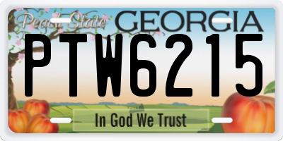 GA license plate PTW6215