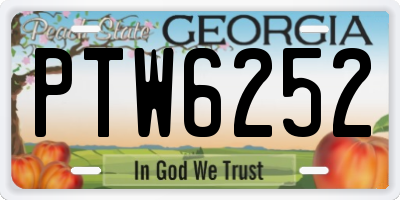 GA license plate PTW6252