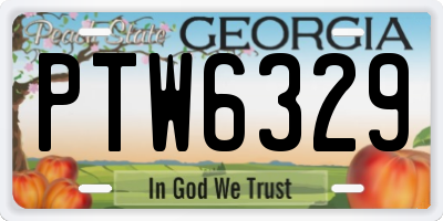 GA license plate PTW6329