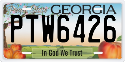 GA license plate PTW6426