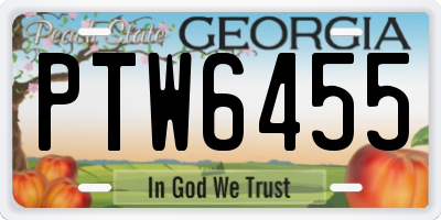 GA license plate PTW6455