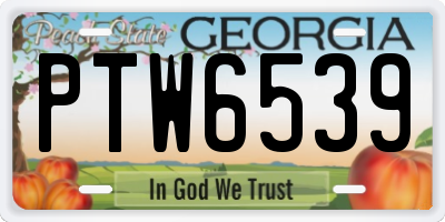 GA license plate PTW6539