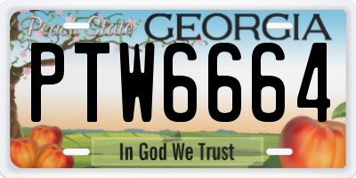GA license plate PTW6664