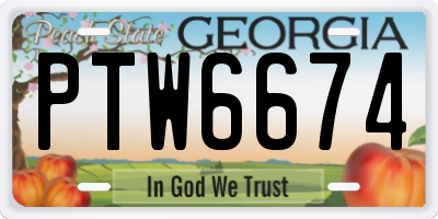 GA license plate PTW6674