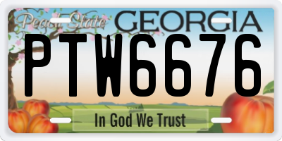 GA license plate PTW6676