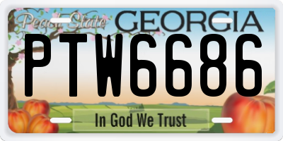 GA license plate PTW6686