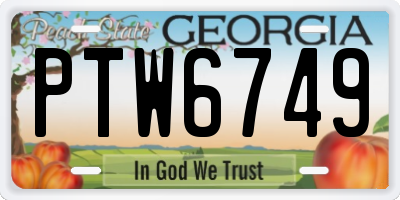 GA license plate PTW6749