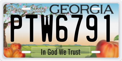 GA license plate PTW6791