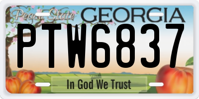 GA license plate PTW6837