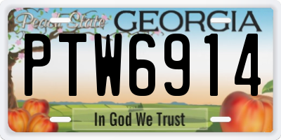 GA license plate PTW6914