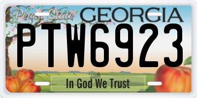 GA license plate PTW6923