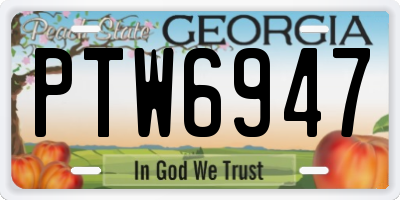 GA license plate PTW6947