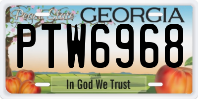 GA license plate PTW6968
