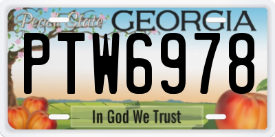 GA license plate PTW6978