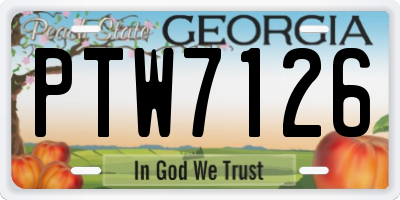 GA license plate PTW7126