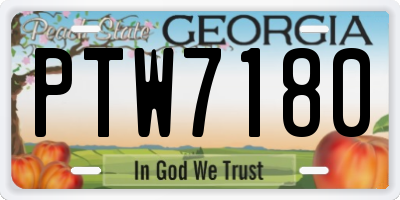 GA license plate PTW7180