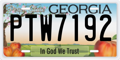 GA license plate PTW7192