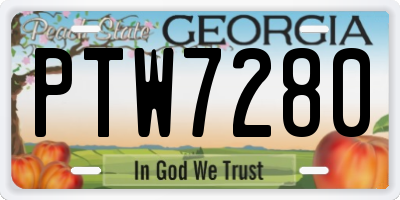 GA license plate PTW7280