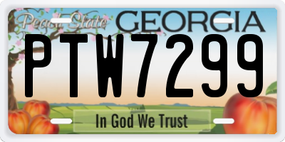 GA license plate PTW7299