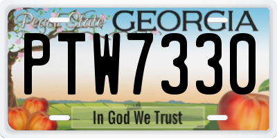 GA license plate PTW7330