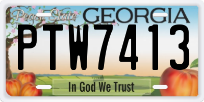 GA license plate PTW7413