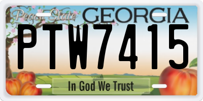 GA license plate PTW7415