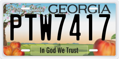 GA license plate PTW7417