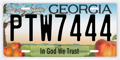 GA license plate PTW7444