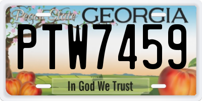 GA license plate PTW7459