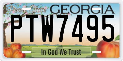 GA license plate PTW7495