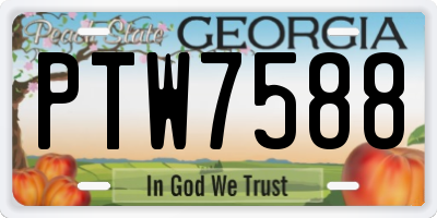 GA license plate PTW7588