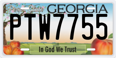 GA license plate PTW7755