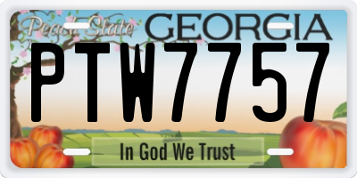 GA license plate PTW7757