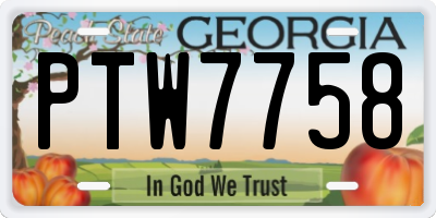 GA license plate PTW7758