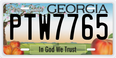 GA license plate PTW7765