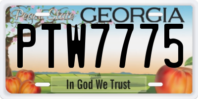 GA license plate PTW7775