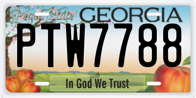 GA license plate PTW7788