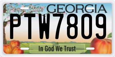 GA license plate PTW7809